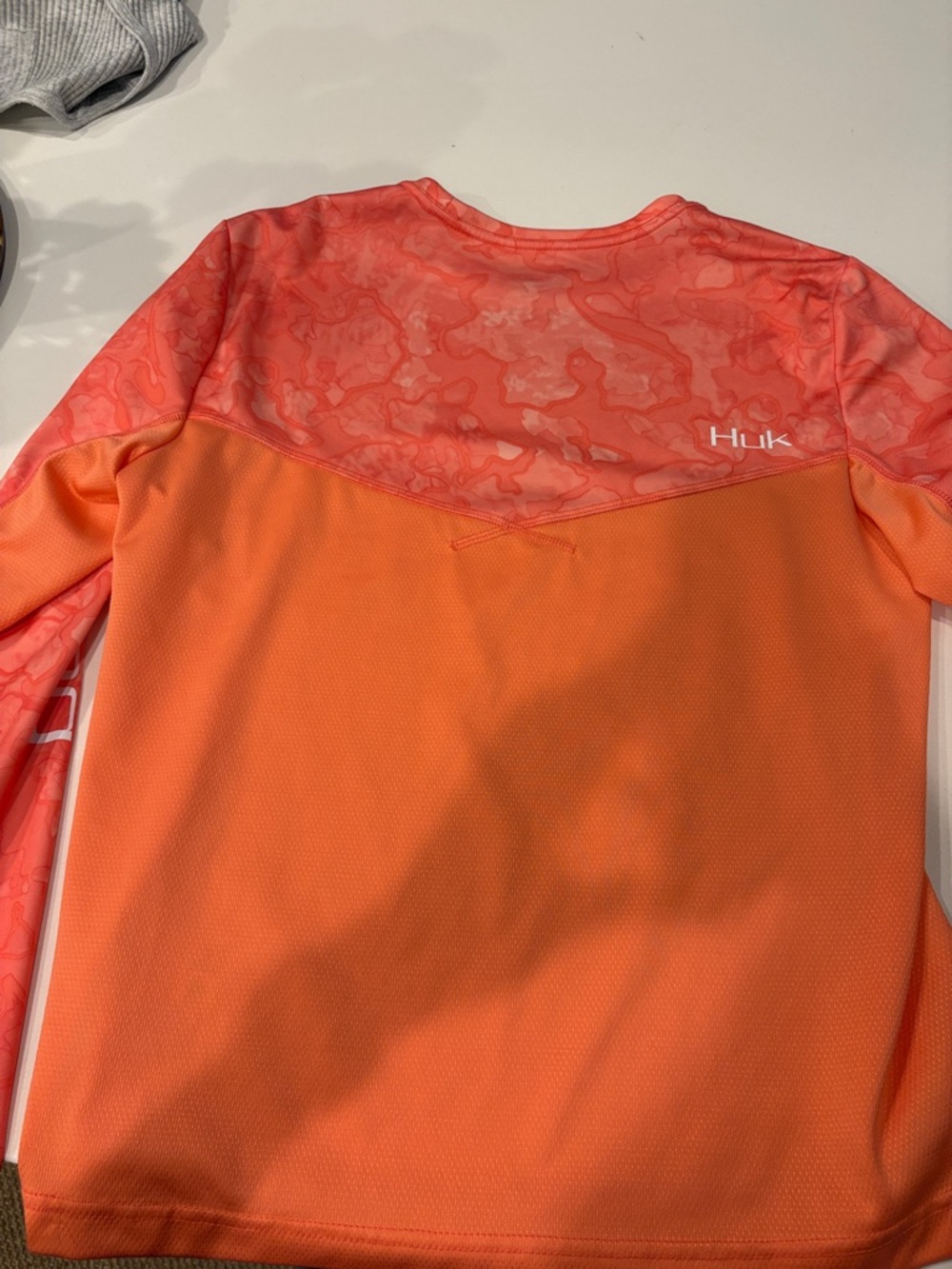 Huk Coral Camo Performance Fishing Shirt with Orange Panels - Picture 4 of 4